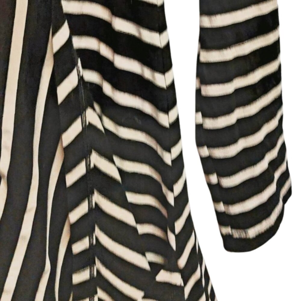 Flutter & Squeak Black & White Striped Cowl Neck … - image 8